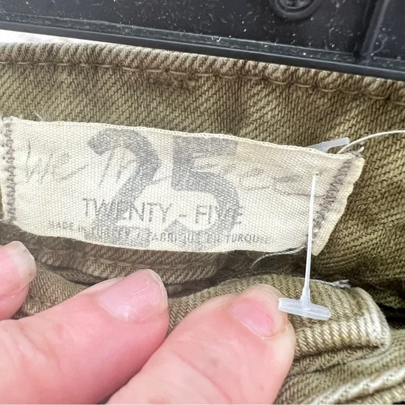 WE THE FREE PEOPLE Ezra hi rise cargo pants jeans Green 25 NWOT - Picture 9 of 11